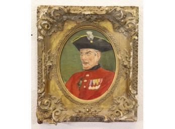 Red Coat Military Portrait - Stately And Lush Gilt-style Frame