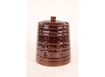 Unique Vgt Mar-crest Barrel Shaped Stoneware Cookie Jar