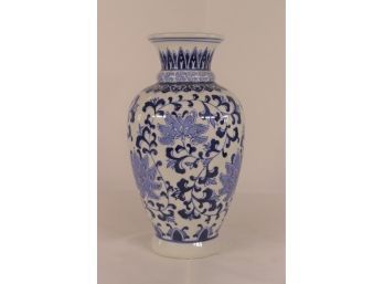 Blue & White 12' Vase -Decorative