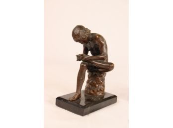 Statuette After Spinario (boy Pulling Thorn From His Foot) Head Has Been  Repaired