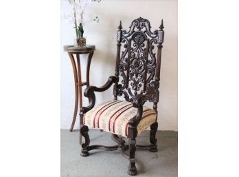 Extravagantly Carved Hardwood Throne Chair In The Rococo Style
