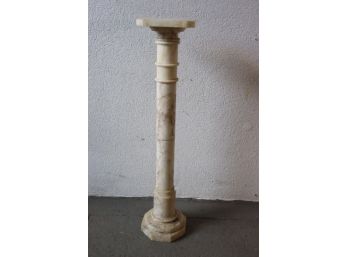 Classical Alabaster And Marble Column Pedestal