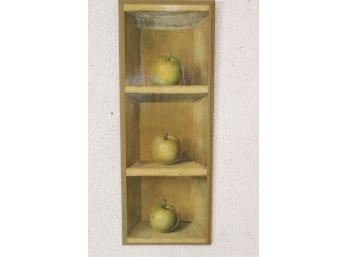 Three Apples On Shelves, Decorative Art By Fabrice De Villeneuve
