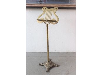 Vintage Brass Harp Lyre Sheet Music Stand