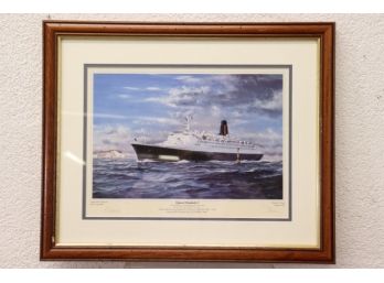 QE2 At Sea Limited Edition Robert G. Lloyd Print, Signed And Numbered With COA Verso
