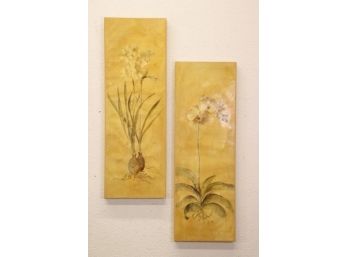 Orchids And Daffodil Tall Diptych By BLUM On Burlap Gallery Wrap Frame