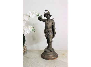 Harmless Don Ceasar Spelter Figural Statuette, After Poitevin (blade Missing, Hilt And Scabbard Present)