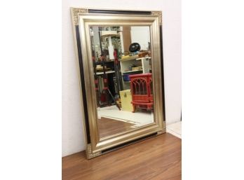 Scrolled And Fluted, Black And Gold Frame Wall Mirror
