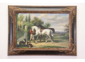 Another Spectacular Frame With Decorative Signed Oil On Canvas