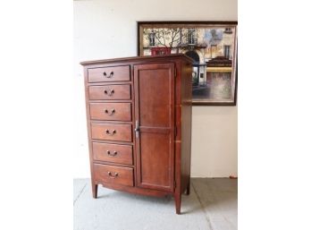 Dashing Mahogany Pennsylvania House Highboy - Split Front With Six Drawers And Cedar Shelved Cabinet