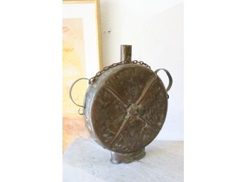 Hammered, Embossed, Chained, And Engraved: Large Round Artisan Copper Vessel(or Copperiedus Be Damned Flagon)