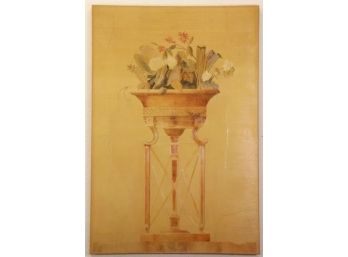 Neo-Classical Golden Hour Flower Power Oil On Canvas Gallery Wrap Frame