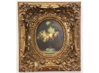 Holy Ro-ro-rococo, What A Frame!, With Oval Inset Still Life, Signed Zaun