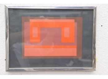 Reproduction After Josef Albers Variant X, Framed Under Glass (apologies, Photographed Upside-Down)