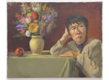J'ai La Peche Still Life  - Oil On Canvas, Gallery Wrap Framed