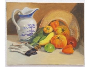 Just Picked Late Summer Garden Banquet Still Life, Gallery Wrapped