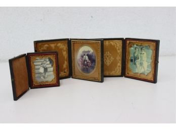 Three Vintage Folding Booklet Boxed Photo Frames