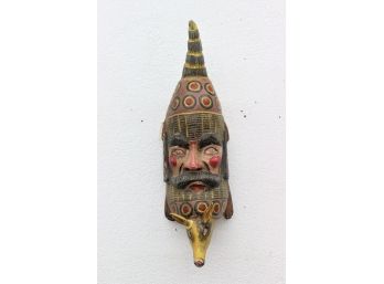 Carved And Painted Mexican Shamanic Dance Mask