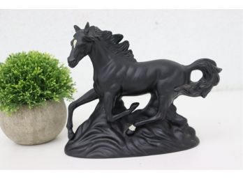 Galloping Black Stallion Porcelain Sculpture (unmarked But Looks Hella Like Paul Sebastian Collection)
