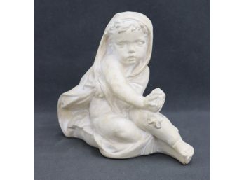 Figurine Of Toddler Little White Riding Hood At Rest