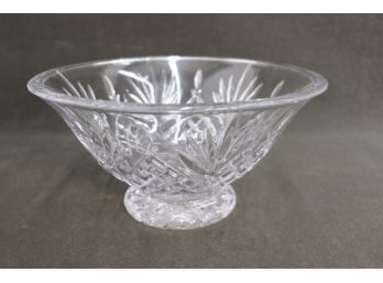 Flared Footed Clear Crystal Bowl - Marked 'M' On Bottom