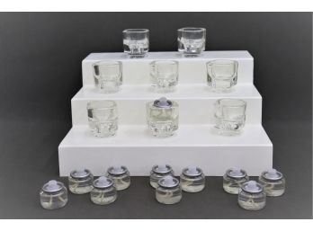 8 Chunky Glass Tea Light/Votives With 8 Liquid Oil Candle Cartridges