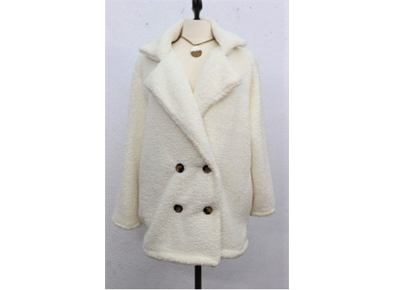 Double Breasted Shearling Jacket -NEW Size M/L