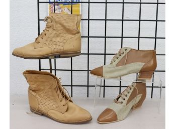 Two Pairs New Lace Up Ankle Boots - Pritzi And Vaneli - Both Size 8.5