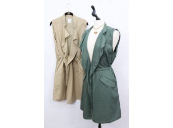 Pair Of  GAP Women Size M/L Long Trench Vest Duster-New