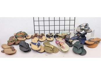 New Sandals - Group Lot Of 14 Pairs - Casual, Fun, Wild, Cool, Jazzy - Nothing At All Plain