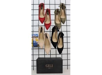 Four New Pairs Of G.I.L.I.  Point Toe Back Tassel Pumps, Four Colors - Size 8M