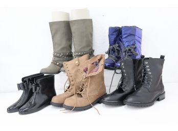 Group Lot Of Five Ankle And High Ankle Boots - Previously Worn