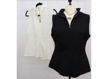 Pair Of Black And White Vest -zipper NEW Size-S/m