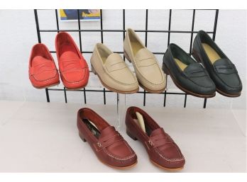 Four Pairs Penny Loafers, Including Cole Haan, Bass Weejuns, Sandler- Mixed New/used