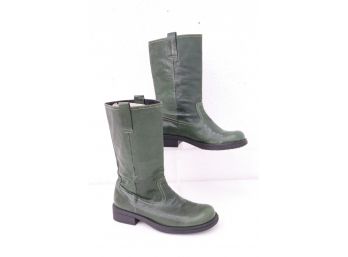 Me Two (M2) Green Round Toe Mid Boots  - Previously Worn