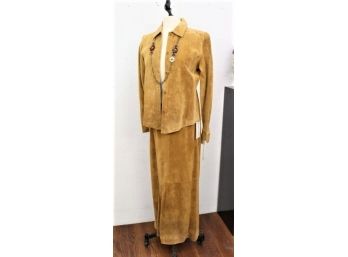 Margaret Godfrey Leather Shirt And Long Skirt Set- Skirt Size 10- Top Size-M/M -NEW