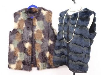 Two (2) Bernardo Faux Fur Vest-NEW Size M/L