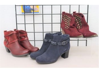 Three New Pairs Of Heeled Booties, Including Clarks, Earth Origins