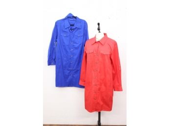 Pair Of NEW Button Down Shirts Dress With Pockets -Size L