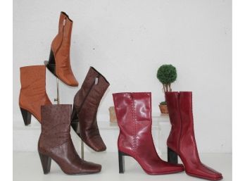 Three Pairs High Heeled Mid-Calf Dress Boots, 2 By Me Too - Previously Worn