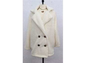 Double Breasted Shearling Jacket -NEW Size M/L