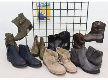 7 Pairs New Varied Chelsea Boots - Clarks, Earth Origins, Hush Puppies, Etc -Size 8 - All New