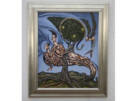 Tree Of Knowledge By David Brooke, 2002, Acrylic On Panel, Signed And Dated By Artist