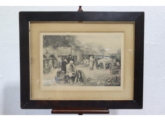 Vintage Engraving Reproduction, The Sale Of Old Dobbin By John R. Ried, Circa 1900 No. 4080