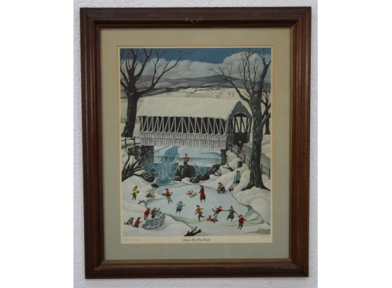 Down By The Pond, Robert Franke 1974, Limited Edition Litho #383/890 Pencil Signed And Numbered
