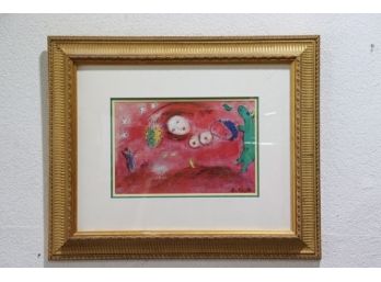 Printemps Au Pre, Marc Chagall Reproductio Print, Matted Framed Glazed