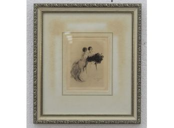 Vintage Louis Icart Etching, Signed With Paris Copyright