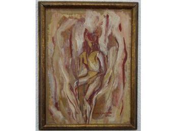 Lady Of The Smoke By Miriam Sowers, Acrylic On Masonite, Titled And Signed By Artist