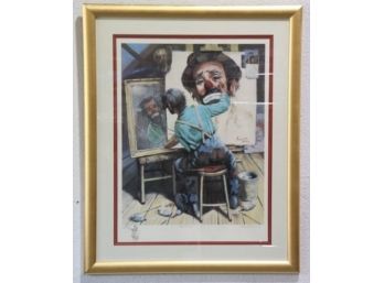 Barry Leighton Jones Artist Proof Lithograph - Emmet Kelly Self-portrait, Pencil Signed With Caricature