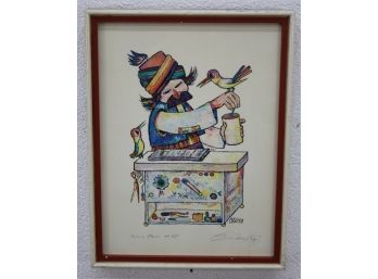 The Painter, Jovan Obican, Lithograph With Doodle, Edition Of 250 - Artist's Proof, Signed And Doodled